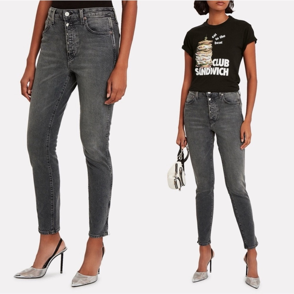 TRAVE Lawson High-Rise Skinny Jeans in Shades of Gray Size 29 Button Fly